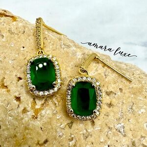 Elegant Emerald Dangles